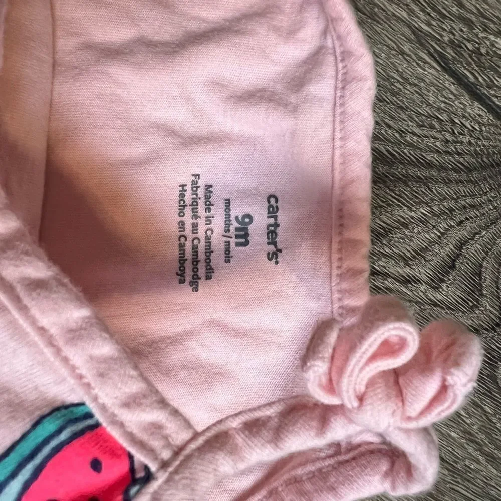 CARTER'S Baby Girls Cotton Watermelon Sunsuit 9 months